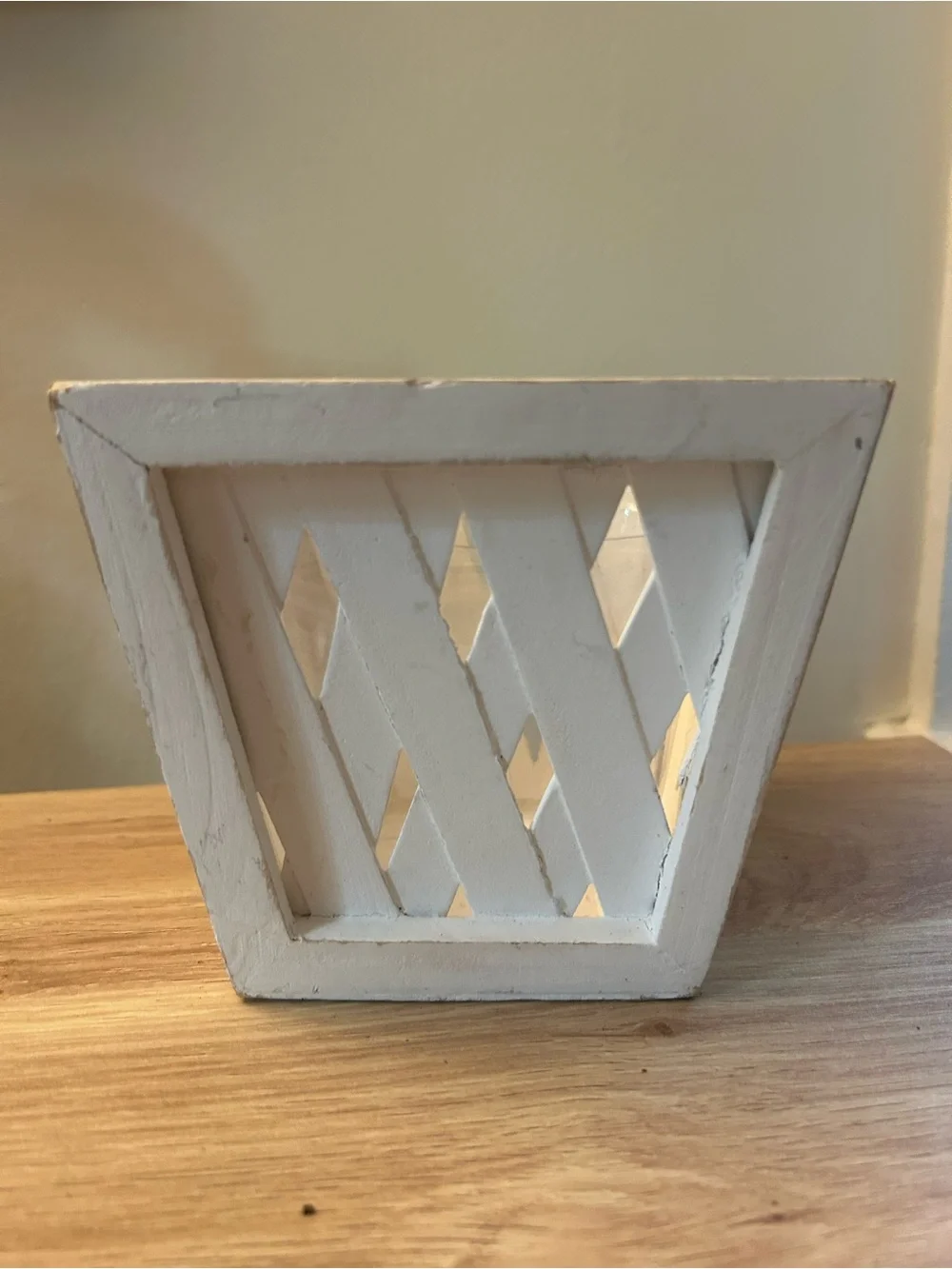 White Decorative Wooden Accent Planter